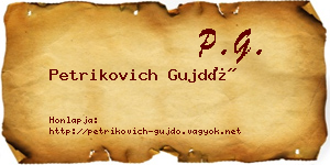 Petrikovich Gujdó névjegykártya